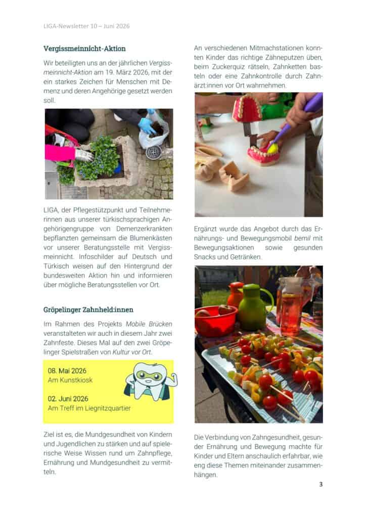 Ausschnitt des Newsletters.