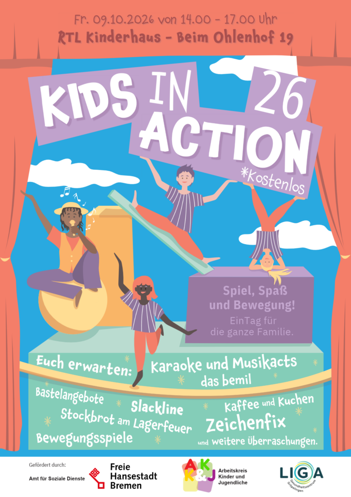 Veranstaltungsflyer des Kinder und Familienfestes Kids in Action.