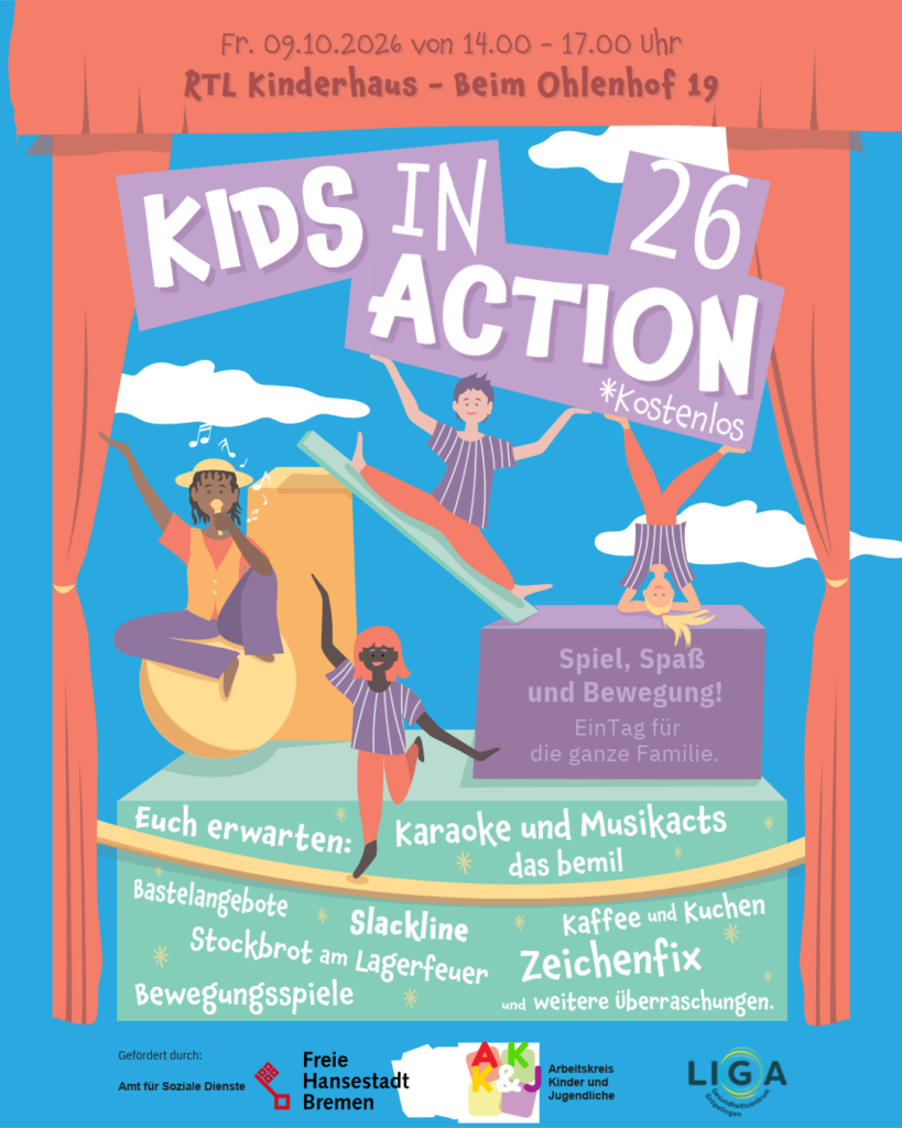 Veranstaltungsflyer des Kinder und Familienfestes Kids in Action.